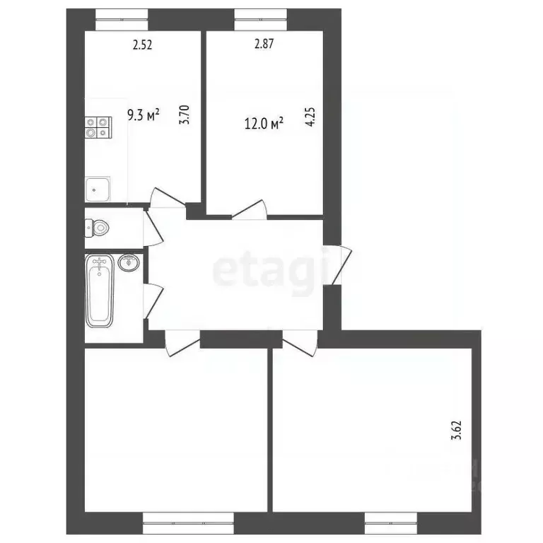 3-к кв. Калужская область, Калуга Социалистическая ул., 8 (67.3 м) - Фото 2