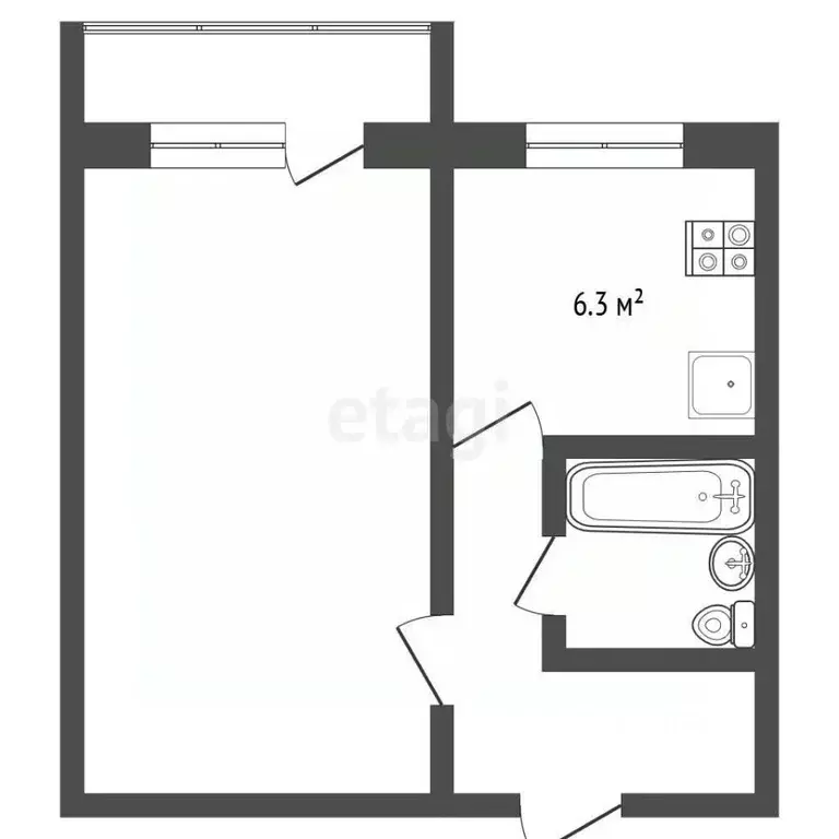 1-к кв. Камчатский край, Усть-Большерецкий муниципальный округ, с. ... - Фото 1