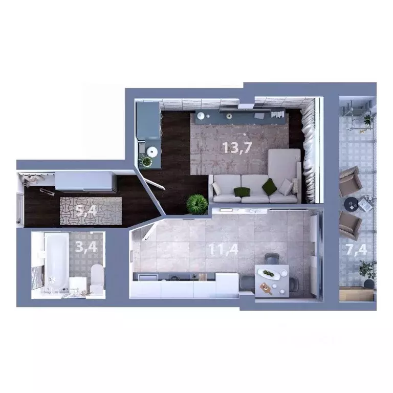 1-к кв. Татарстан, Набережные Челны ул. Раскольникова, 22 (37.64 м) - Фото 1