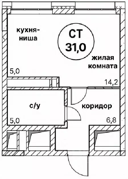 1-к кв. Нижегородская область, Нижний Новгород Мещерское Озеро ... - Фото 1