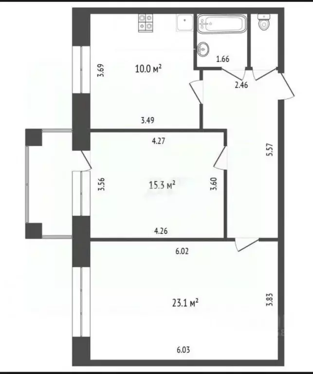 2-к кв. Вологодская область, Вологда ул. Бурмагиных, 34А (68.0 м) - Фото 2