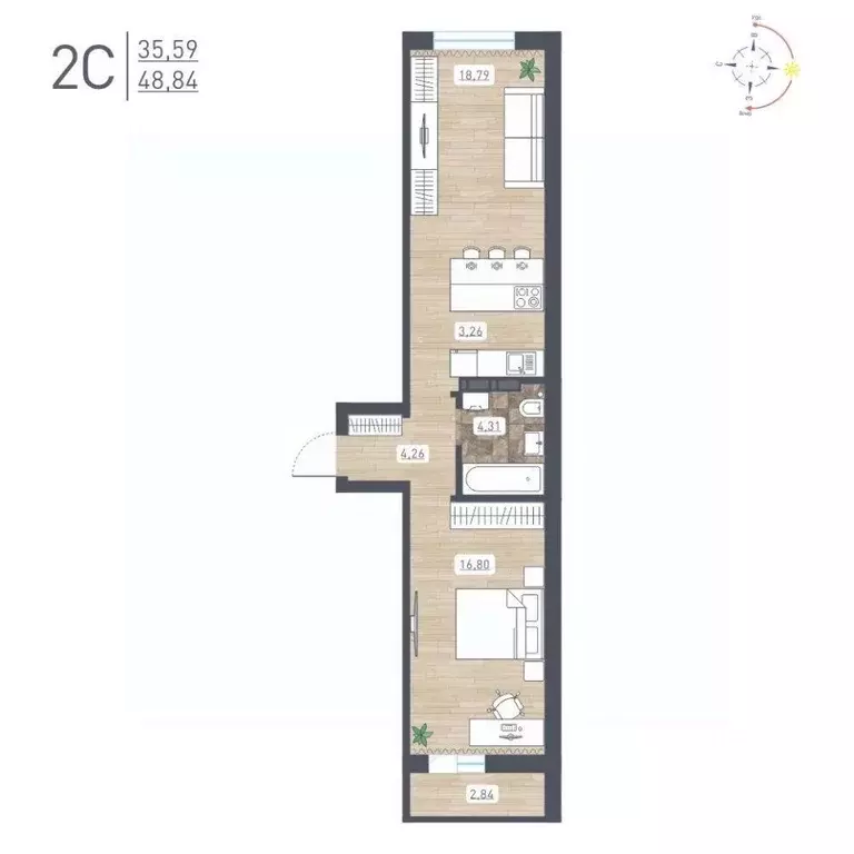 2-к кв. Новосибирская область, Новосибирск Радуга Сибири жилой ... - Фото 0