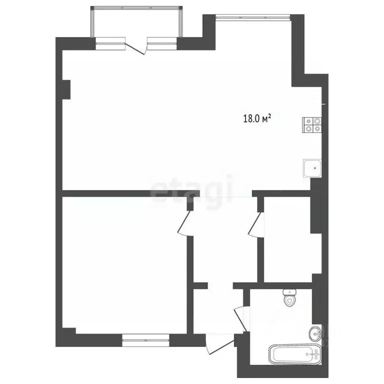 1-к кв. Севастополь ул. Семипалатинская, 25 (51.3 м) - Фото 2