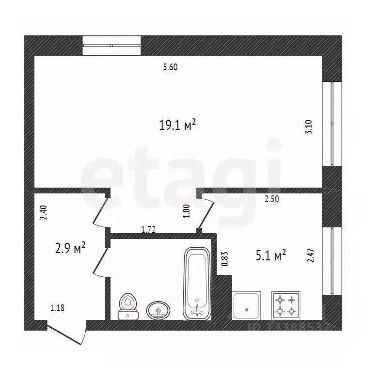 1-к кв. Красноярский край, Дивногорск ул. Гидростроителей, 8 (30.0 м) - Фото 1
