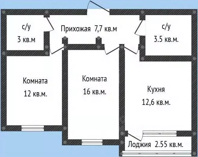 2-к кв. Краснодарский край, Краснодар ул. Имени Генерала Корнилова, ... - Фото 1