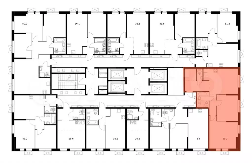 2-к. квартира, 68,1 м, 29/33 эт. - Фото 1