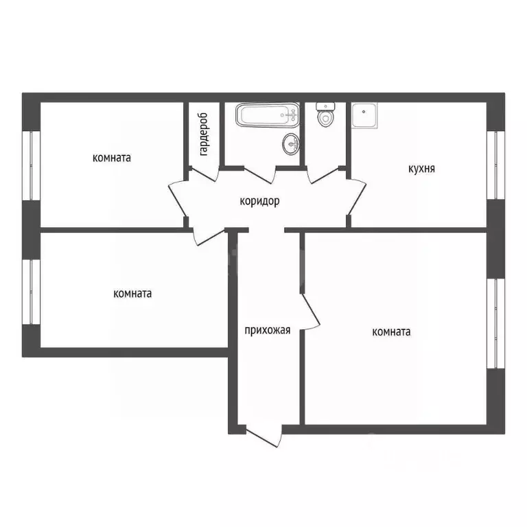3-к кв. Красноярский край, Красноярск ул. 26 Бакинских Комиссаров, 26 ... - Фото 2