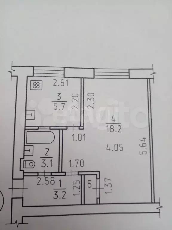 1-к. квартира, 31 м, 2/4 эт. - Фото 0