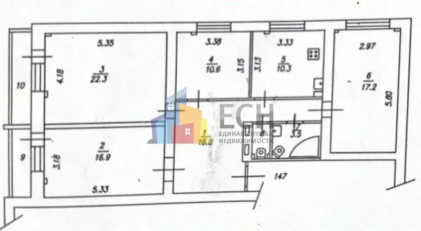 4-к кв. Тульская область, Тула ш. Калужское, 3 (98.7 м) - Фото 2