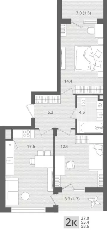 2-к кв. Калининградская область, Пионерский пос. Рыбное, Мо ре жилой ... - Фото 1