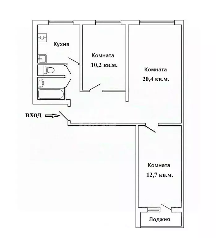 3-к кв. Москва ул. Исаковского, 8К2 (58.9 м) - Фото 1