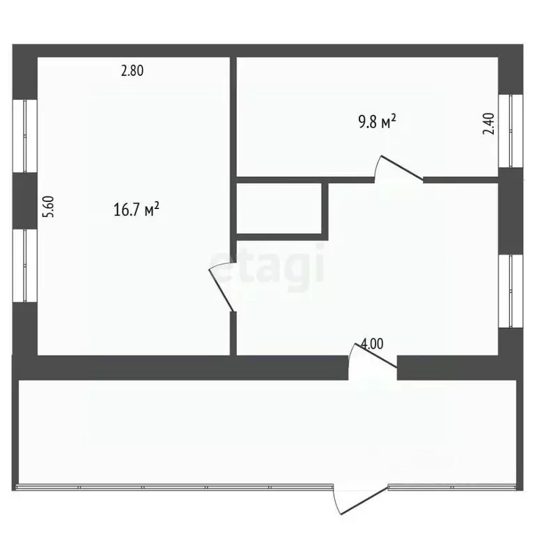 3-к кв. Тюменская область, с. Нижняя Тавда ул. Гагарина, 13 (38.2 м) - Фото 2