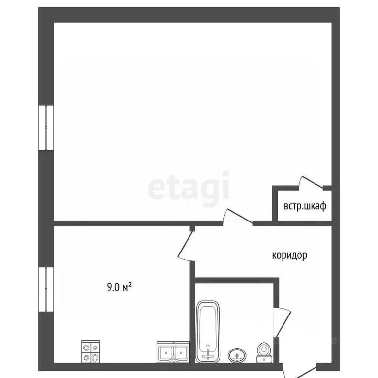 1-к кв. Тюменская область, Тюмень ул. 50 лет ВЛКСМ, 91 (31.4 м) - Фото 1