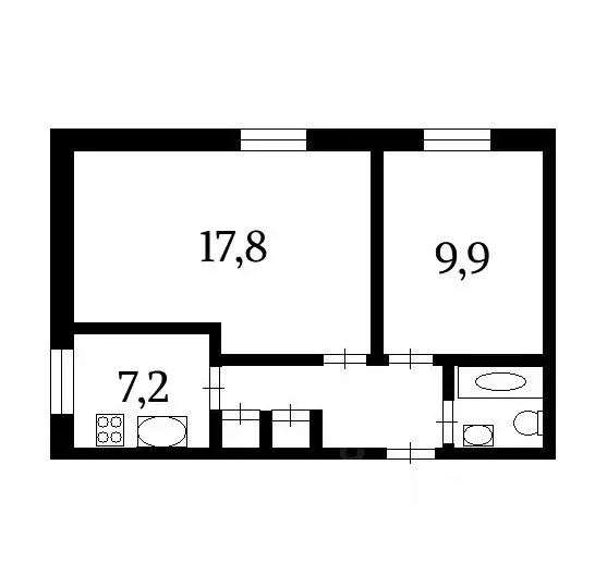 2-к кв. Санкт-Петербург Ленинский просп., 154 (42.4 м) - Фото 2