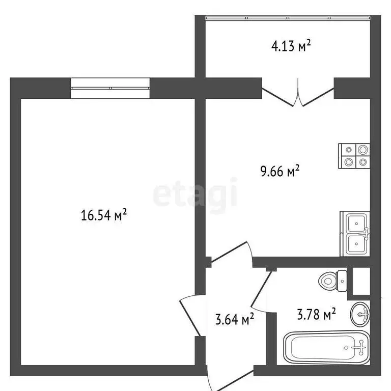 1-комнатная квартира: Калуга, Минская улица, 1 (37.75 м) - Фото 1
