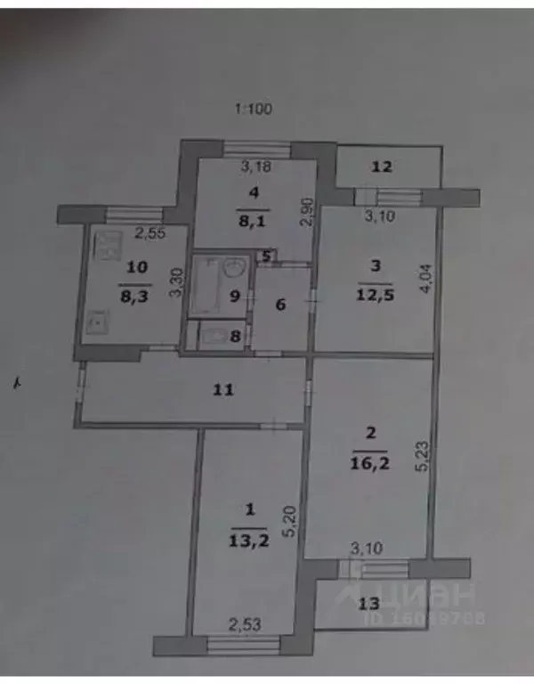 4-к кв. Белгородская область, Белгород 10-й мкр, ул. 60 лет Октября, 8 ... - Фото 1