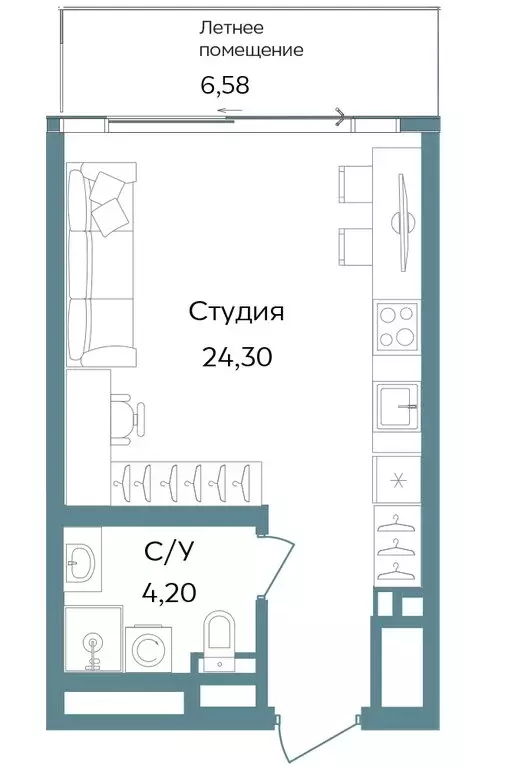 Квартира-студия: Республика Крым, Саки, курортный кластер Темпо (35.08 ... - Фото 0