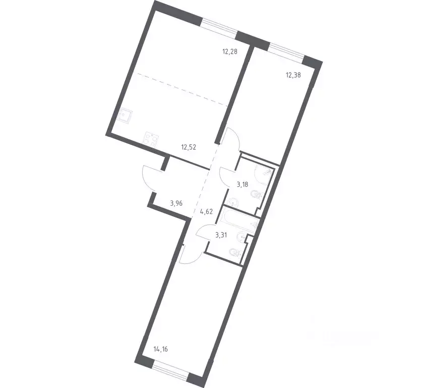 2-к кв. Ленинградская область, Ломоносовский район, Лаголовское с/пос, ... - Фото 1