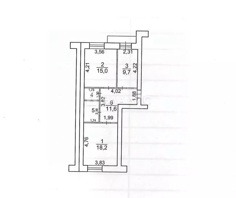 2-к кв. Карелия, Петрозаводск ул. 2-я Северная, 17 (60.8 м) - Фото 2