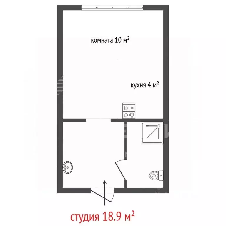 Студия Свердловская область, Екатеринбург ул. Машинная, 42к1 (18.9 м) - Фото 2