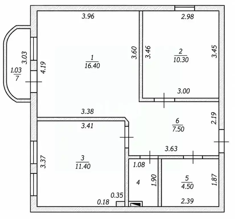 2-к кв. Чувашия, Чебоксары ул. Мичмана Павлова, 41 (52.0 м) - Фото 2