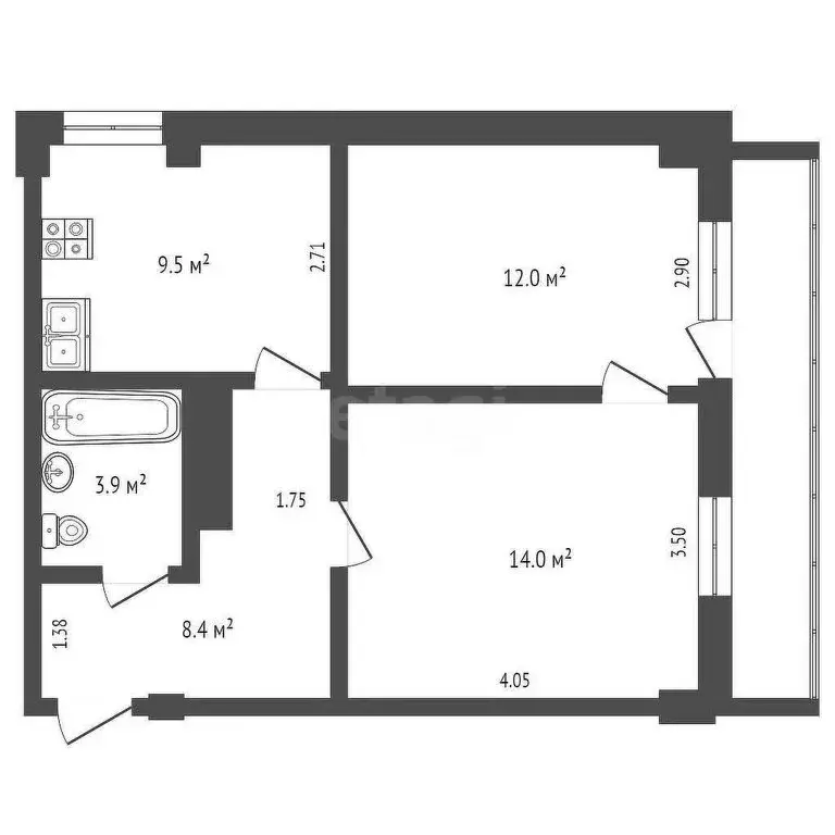 2-комнатная квартира: Вологда, Козлёнская улица, 113 (55.7 м) - Фото 1