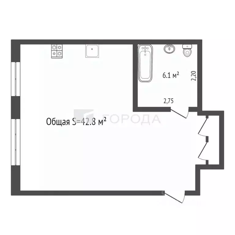 1-к кв. Новосибирская область, Новосибирск Трикотажная ул., 29 (42.8 ... - Фото 1