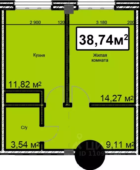 1-к кв. Ставропольский край, Ессентуки ул. Благодатная, 28 (38.74 м) - Фото 1