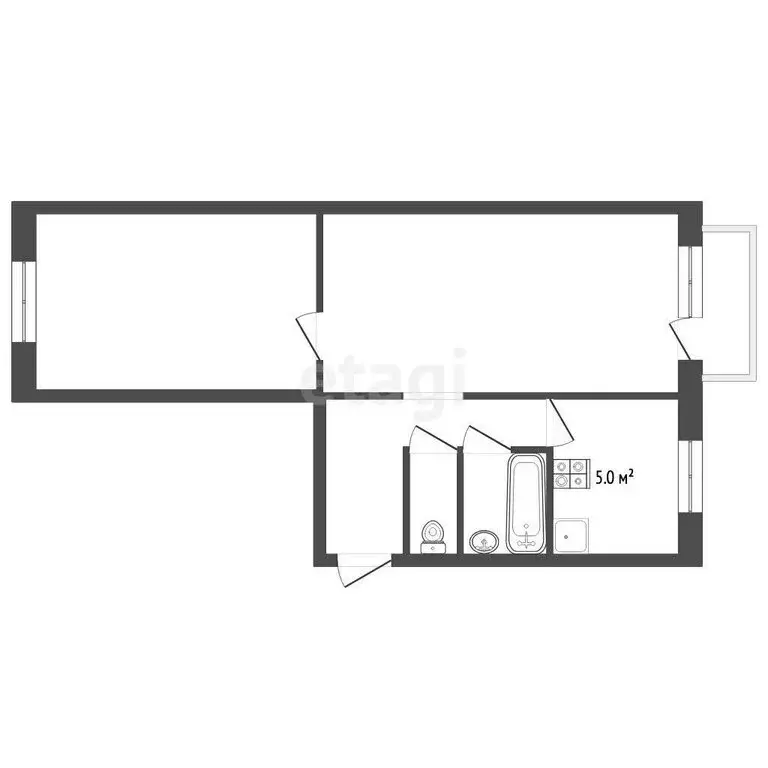 2-комнатная квартира: Алапаевск, улица Пушкина, 95 (59.2 м) - Фото 1
