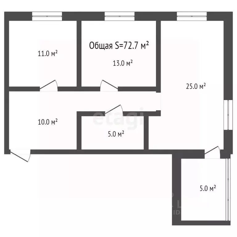 2-к кв. Брянская область, Брянск ул. Вали Сафроновой, 74 (72.7 м) - Фото 1