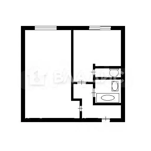 1-к. квартира, 32,7 м, 8/9 эт. - Фото 0