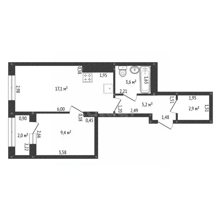 1-к кв. Башкортостан, Уфа бул. Давлеткильдеева, 5 (38.2 м) - Фото 2