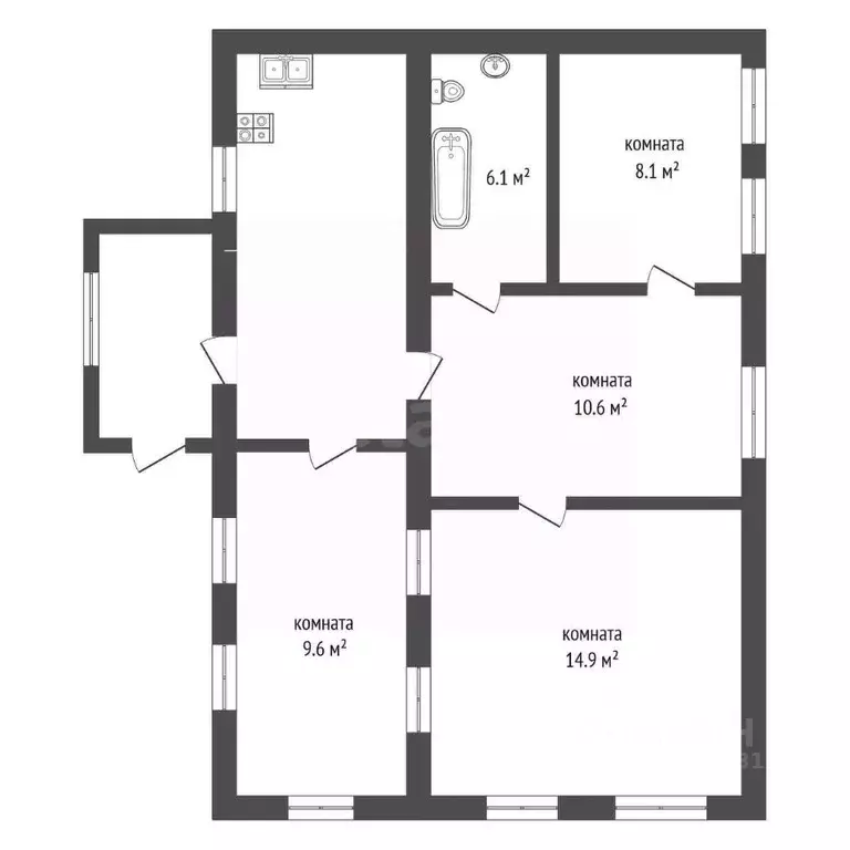 Дом в Ростовская область, пос. Матвеев Курган ул. Светлая (64 м) - Фото 1