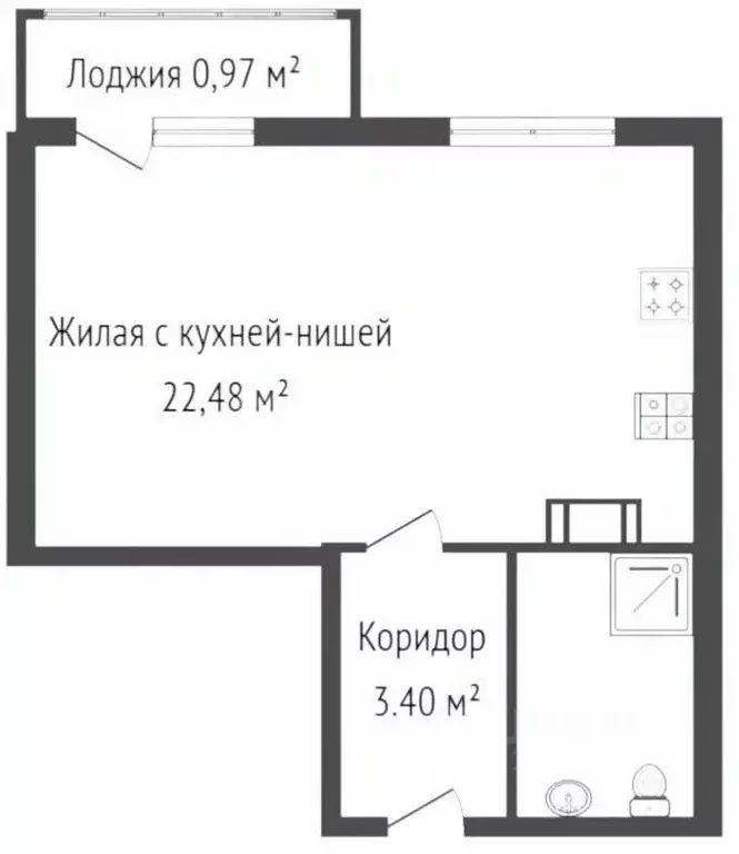 Студия Ярославская область, Ярославль ул. Строителей, 18 (29.0 м) - Фото 2