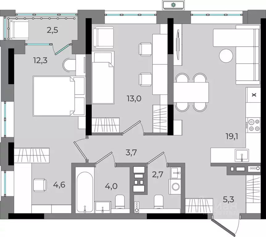 2-к кв. Удмуртия, Ижевск Северо-Западный жилрайон, 2-й мкр, Новый ... - Фото 1