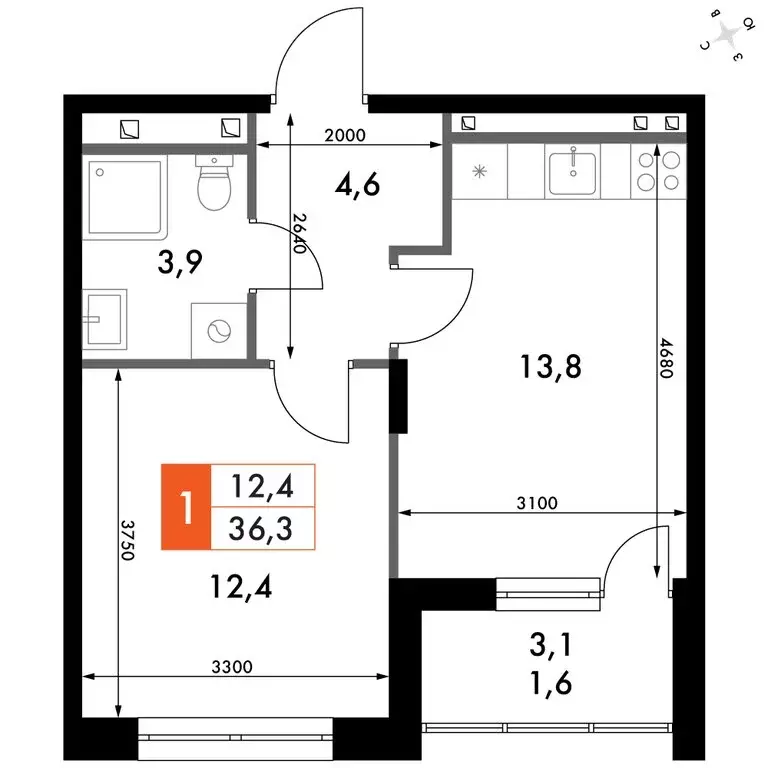 1-комнатная квартира: Зеленодольский район, Октябрьское сельское ... - Фото 2