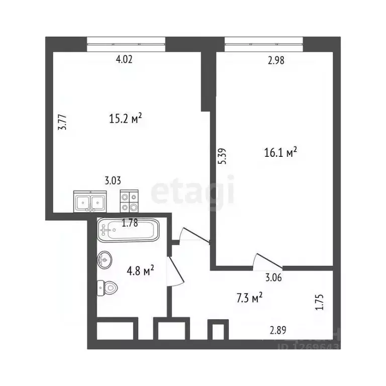 1-к кв. Московская область, Котельники ул. Сосновая, 2к5 (39.5 м) - Фото 1