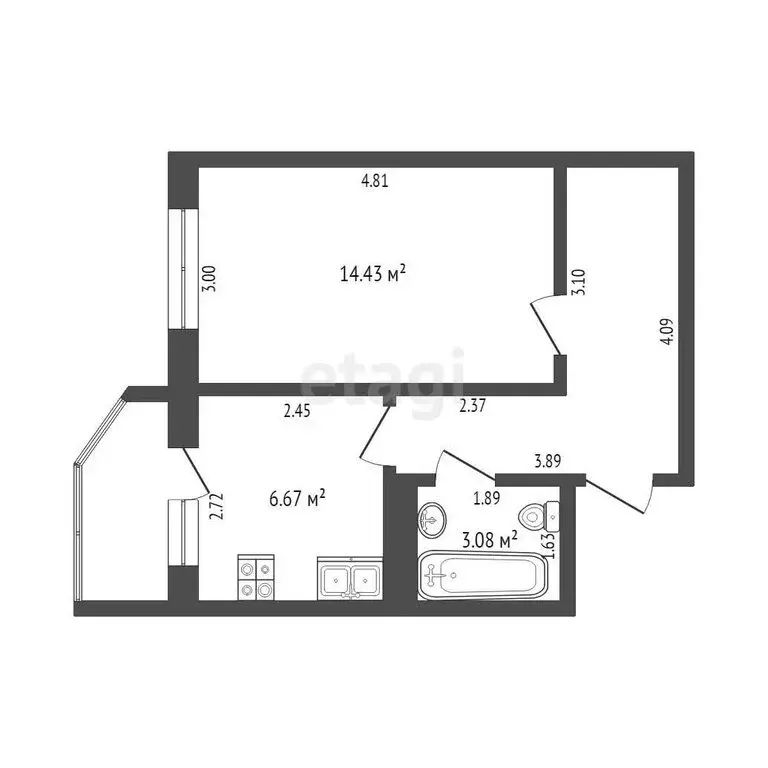 1-комнатная квартира: Тюмень, микрорайон Антипино, Беловежская улица, ... - Фото 1