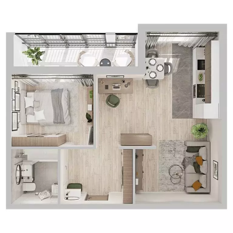 1-комнатная квартира: Кострома, микрорайон Новый город (48.7 м) - Фото 2