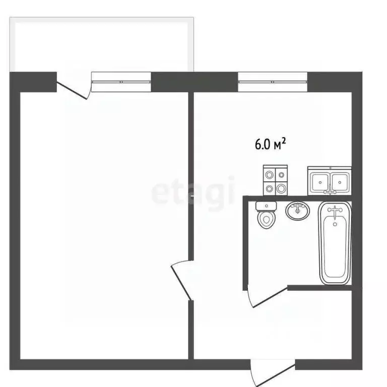 1-к кв. Московская область, Луховицы ул. Мира, 13 (31.0 м) - Фото 2