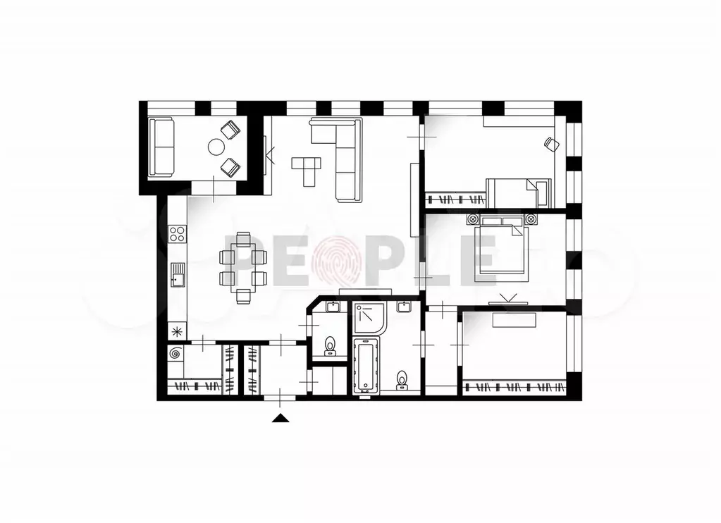 3-к. квартира, 111,5 м, 12/12 эт. - Фото 0