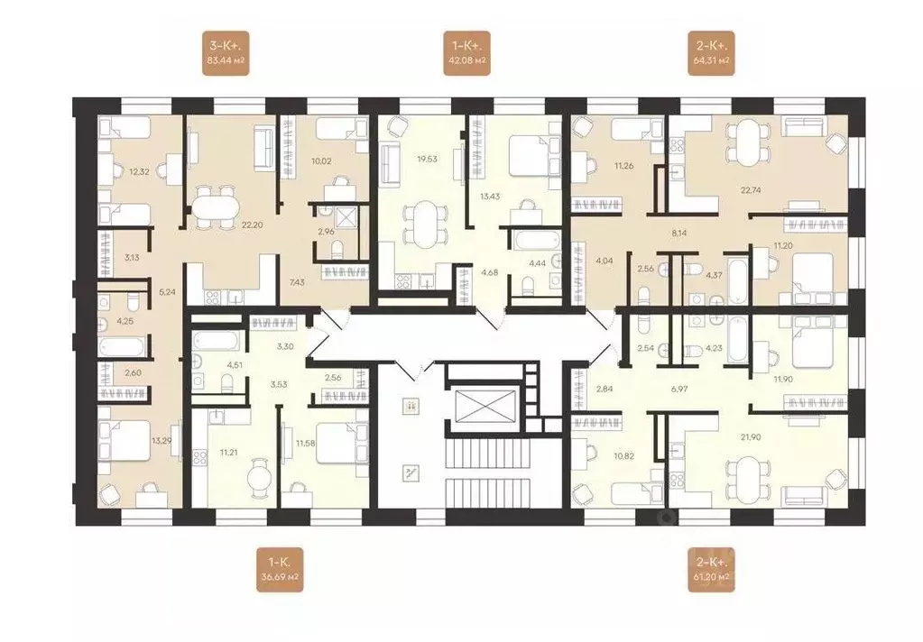 2-к кв. Ямало-Ненецкий АО, Новый Уренгой Уютный мкр,  (64.31 м) - Фото 1