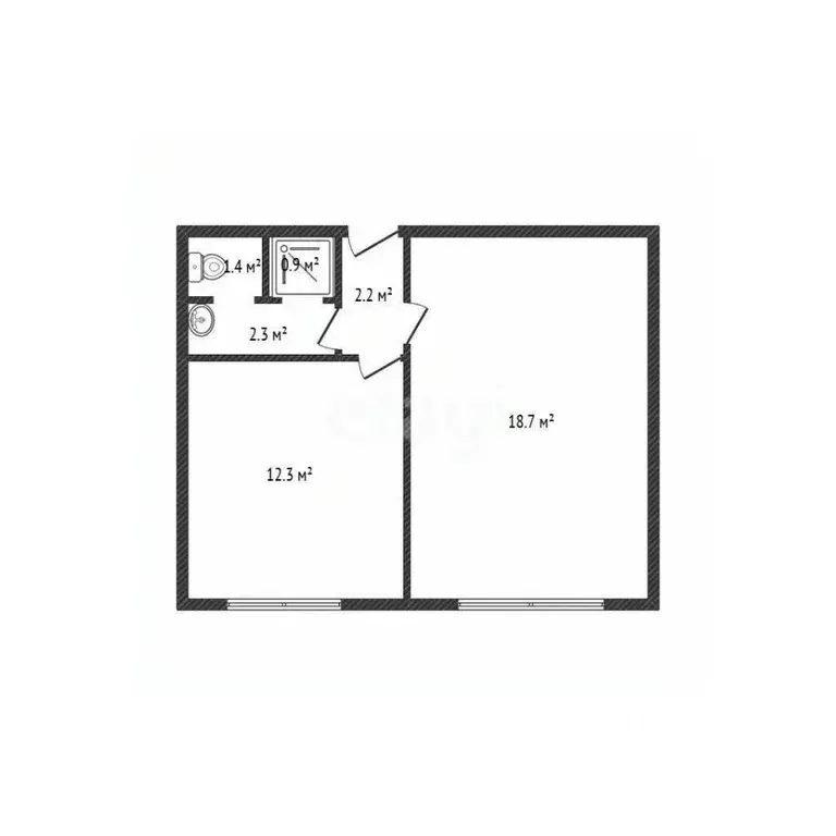 2-к кв. Смоленская область, Ярцево Ольховская ул., 11 (37.8 м) - Фото 1