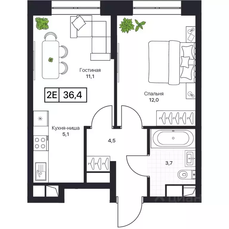 1-к кв. Московская область, Пушкино Пушкино Град жилой комплекс (36.5 ... - Фото 1