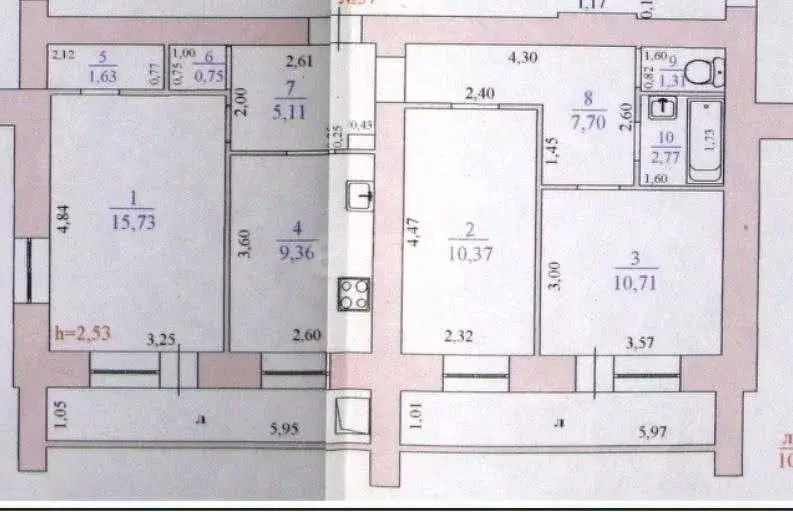 3-к кв. Ульяновская область, Ульяновск Кузоватовская ул., 36А (65.4 м) - Фото 1
