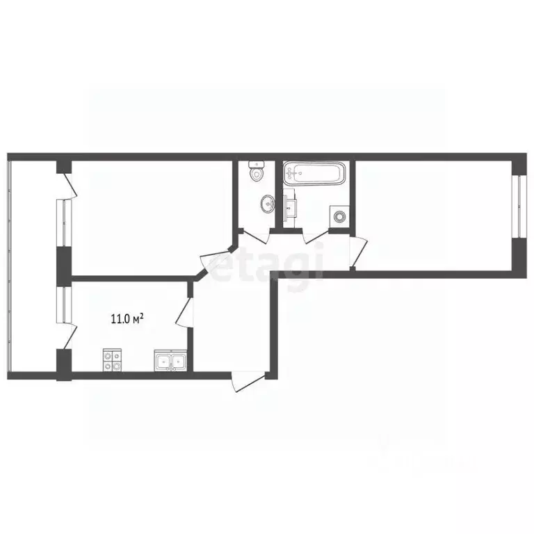 2-к кв. Вологодская область, Череповец ул. Раахе, 48А (54.0 м) - Фото 2
