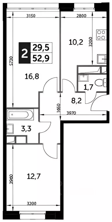 2-к кв. Московская область, Мытищи городской округ, пос. Нагорное ... - Фото 2