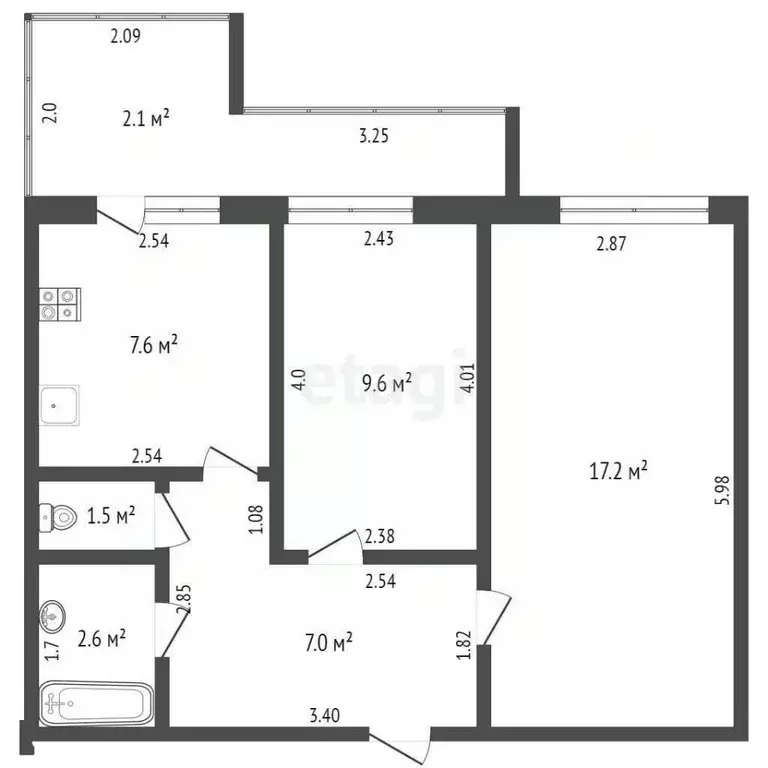 2-к кв. Башкортостан, Стерлитамак ул. Карла Маркса, 152 (83.0 м) - Фото 2