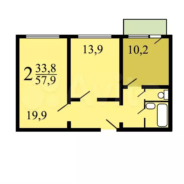 Аукцион: 2-к. квартира, 55,7 м, 6/22 эт. - Фото 0