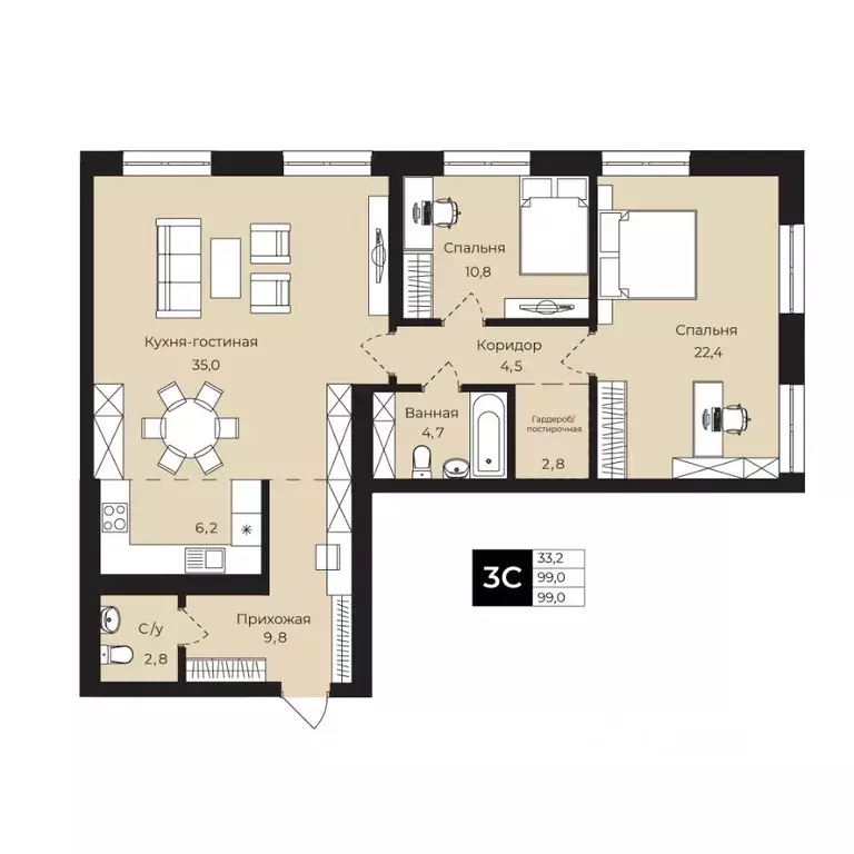 2-к кв. Башкортостан, Уфа ул. Ленина, 192 (99.0 м) - Фото 1